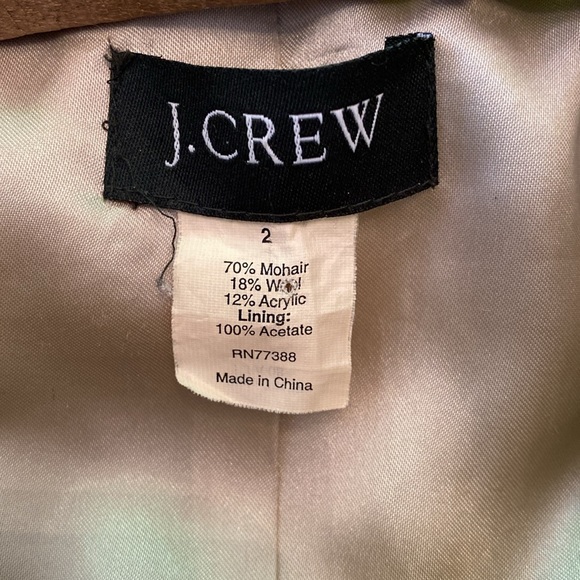 J. Crew Lucille Boucle Mohair Double Breasted Pea Coat Chartreuse - 2 - Picture 11 of 13